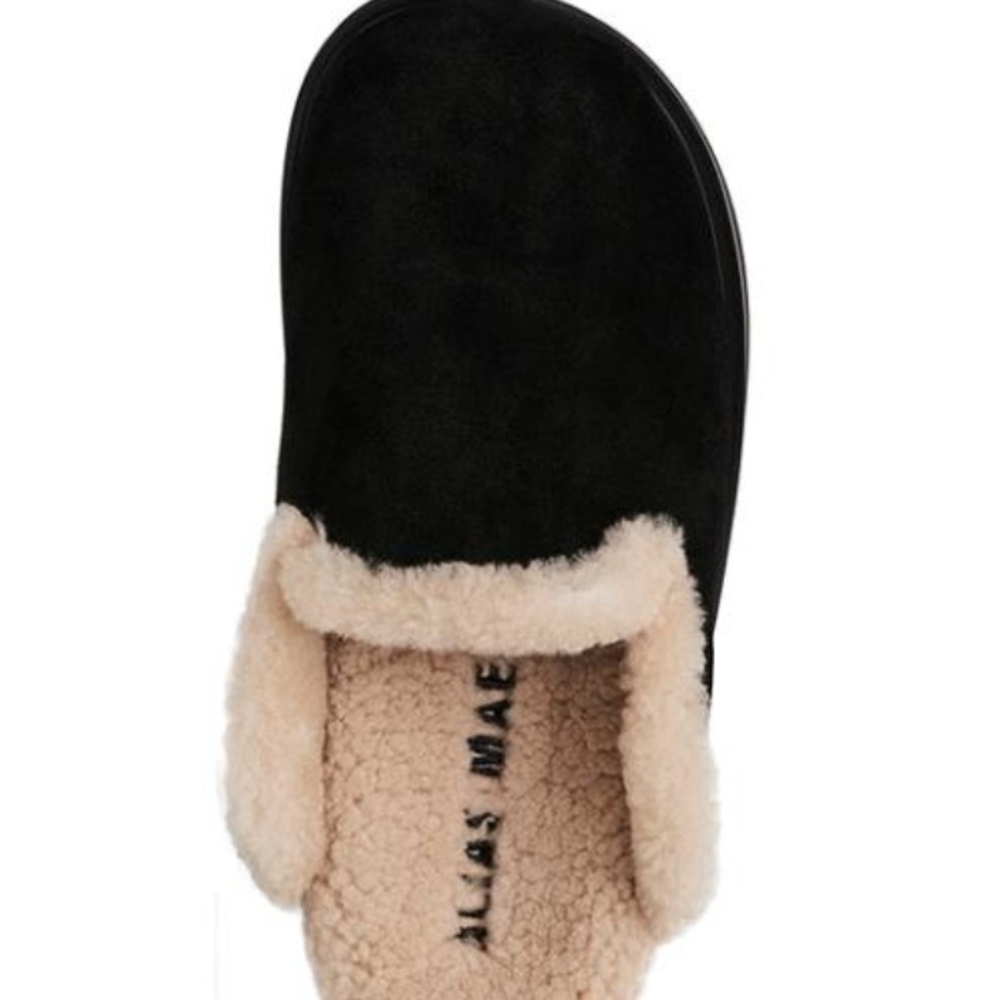 Alias Mae Black Sherpa Slides